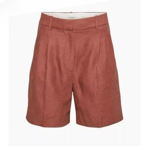 ARITZIA Wilfred Effortless Linen 7" Short in Mocha Sorbet NWT